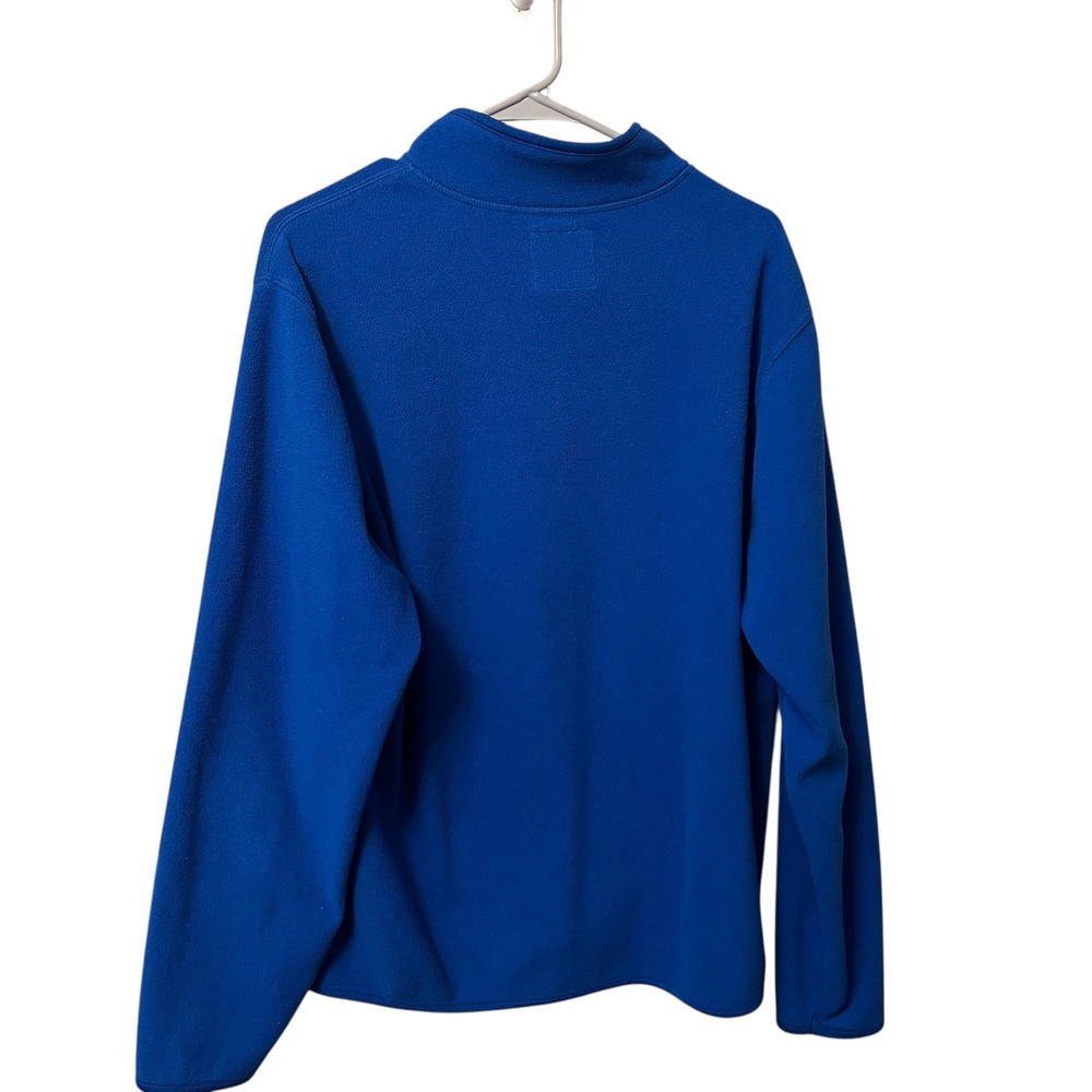 Old Navy Mens Blue Fleece Quarter Zip Pullover Long Sleeve Retro Size Large - Picture 2 of 6